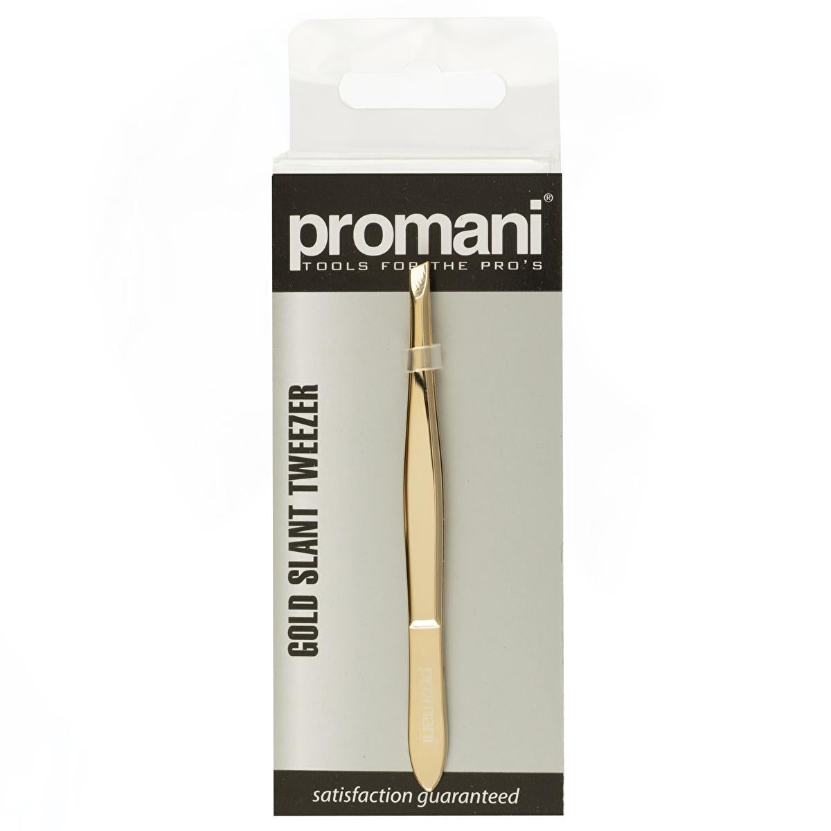 Promani Slanted Tip Tweezers for Precise Hair Removal - Eyebrow Tweezers for Effective Short Hair Grooming