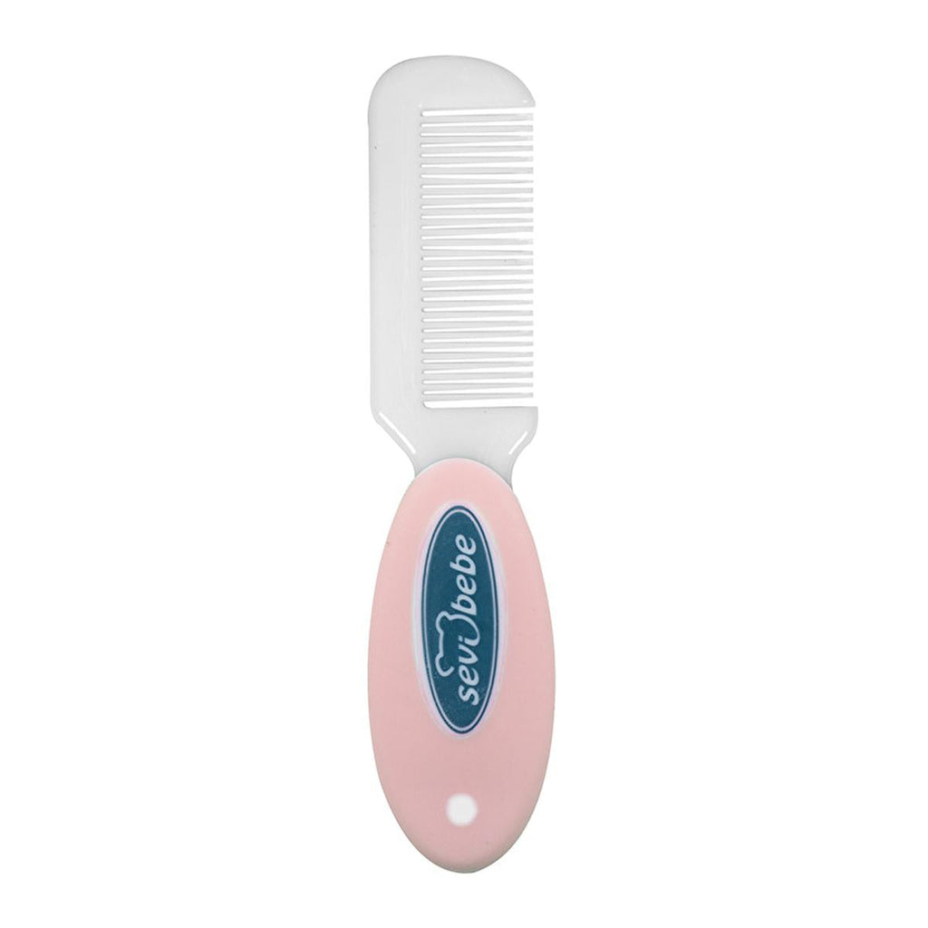 Sevi Bebe Baby Hair Brush and Comb Set - Natural Bristle, Gentle Grooming for Newborns
