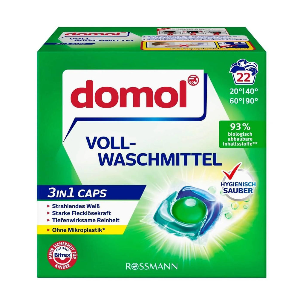 Domol 3-in-1 White Laundry Detergent Capsules 22 Washes