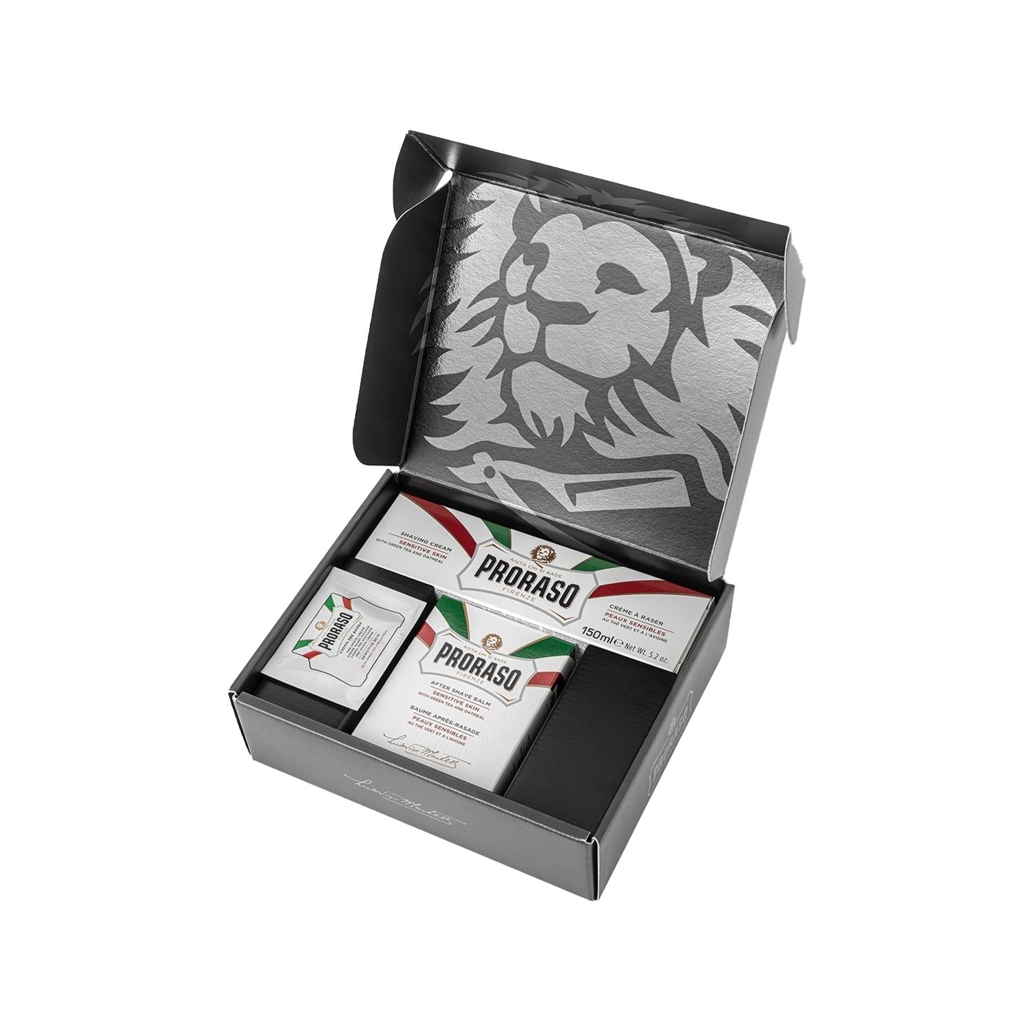 Proraso Green Tea Shaving Set with Cream and Balm for Men - Luxurious Grooming Experience
