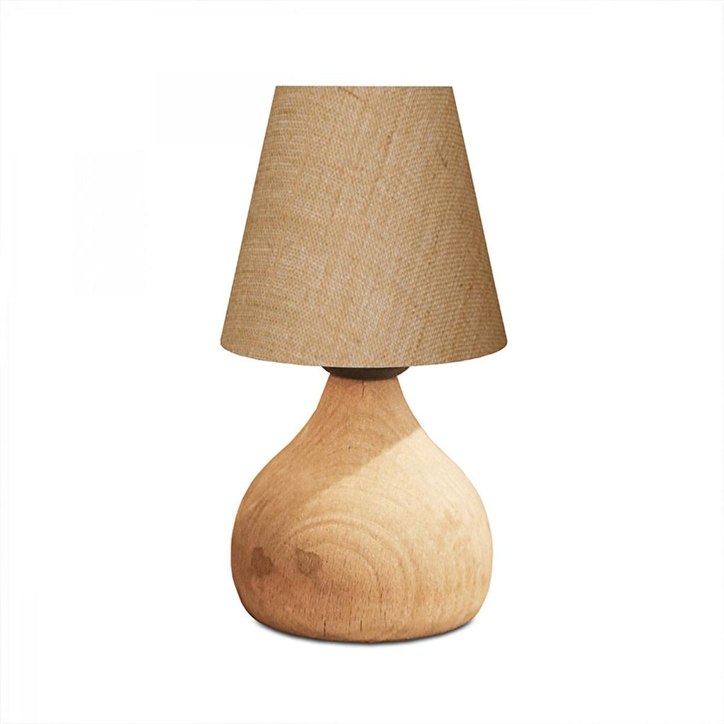 Homing Vowen Natural Wood Table Lamp Shade with Fabric - Eco-Friendly Rustic Home Decor