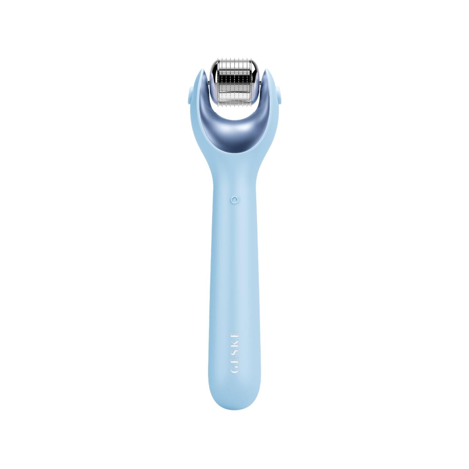 Geske MicroNeedle Face Roller with Rose Quartz Attachment - Blue