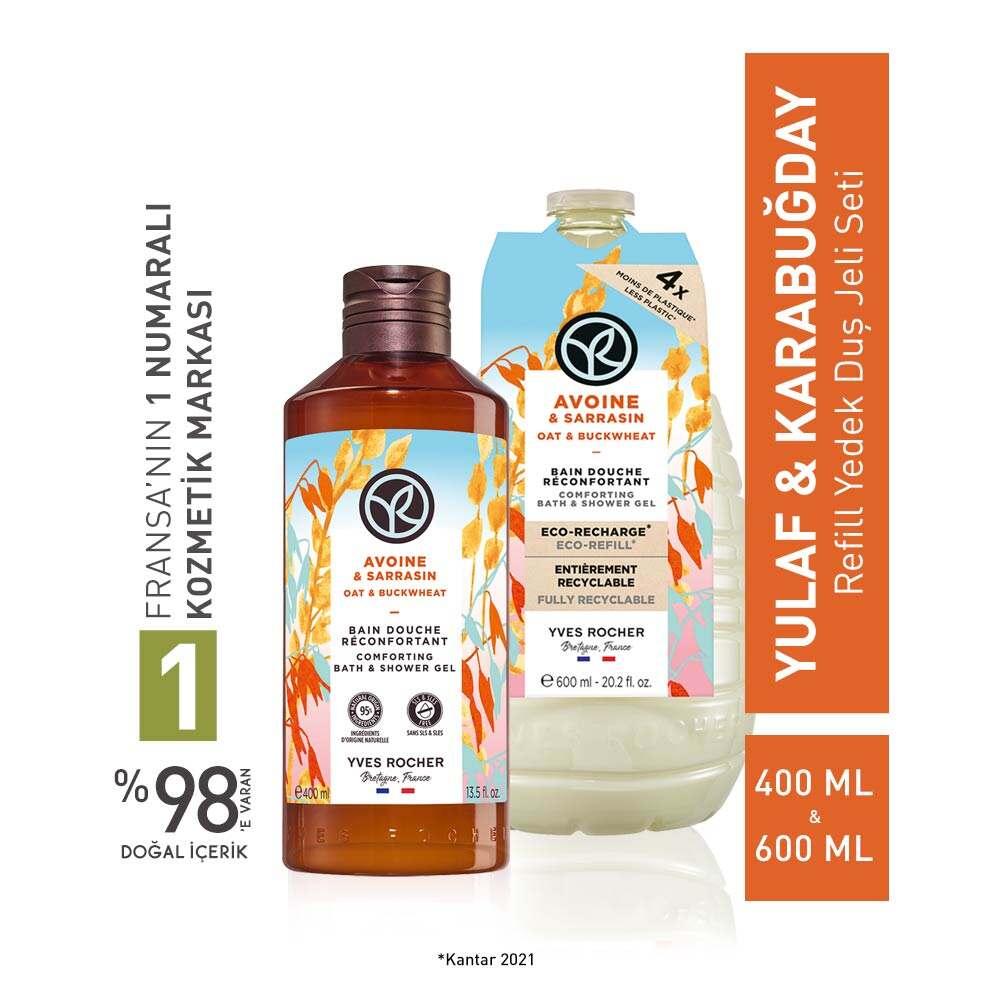 Yulaf Karabu_day Eco-Friendly Refill Shower Gel Set - Moisturizing Oat & Buckwheat Extracts, 40.58 fl oz