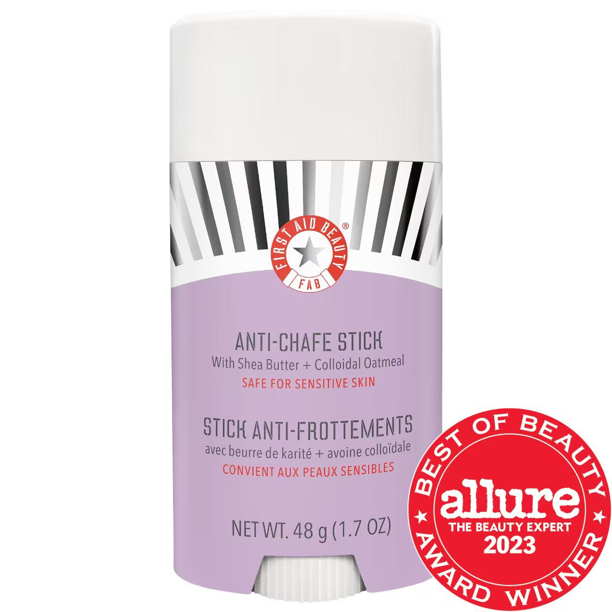 Anti-Chafe Stick with Shea Butter + Colloidal Oatmeal - Soothe & Prevent Chafing for Sensitive Skin, Vegan & Cruelty-Free