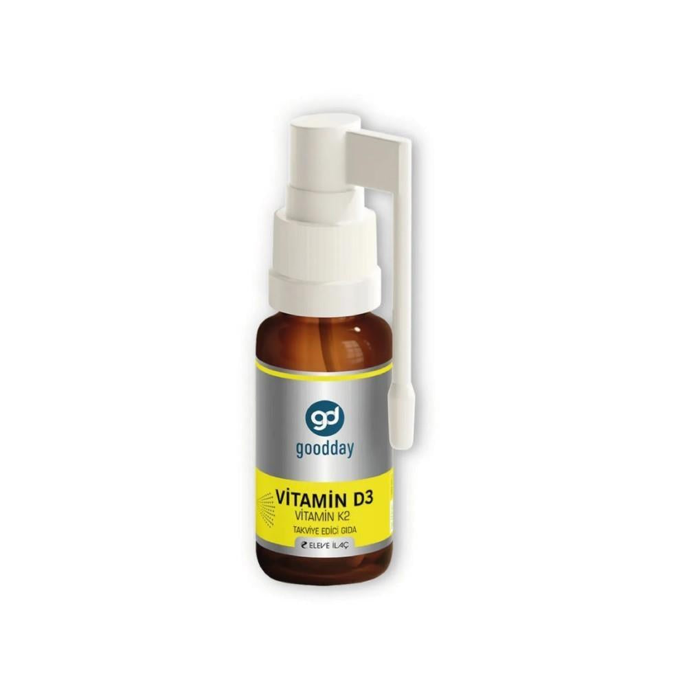 Goodday Vitamin D3 K2 Oral Spray: Boost Bone Health & Immunity - Easy Absorption, Precise Dosage - 20ml