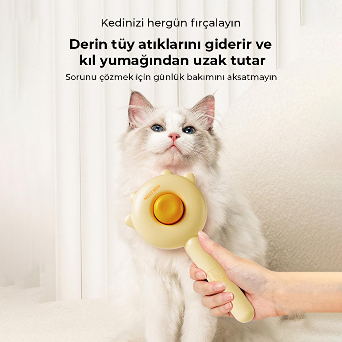 Neutron Pet Grooming Tool - Adjustable Comb for Cats & Dogs, Ergonomic Handle, Easy Hair Collection