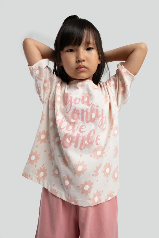 Roly Poly Girls Shorts Set Beige Breathable Cotton Blend