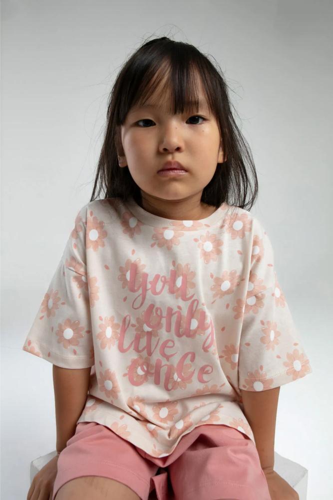 Rolly Polly Girls Beige Shorts Set with Breathable Fabric