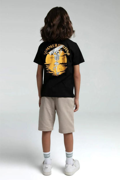 Roly Poly Teen Boys Bermuda Shorts & Tee Set Black