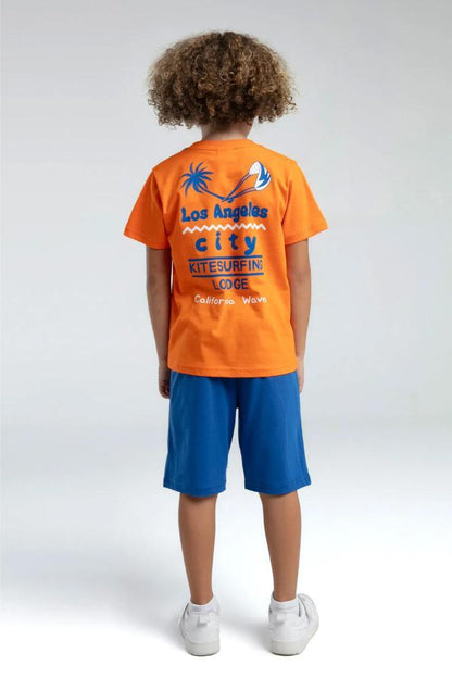 Rolly Polly Boys' Bermuda Shorts & Tee Set in Orange