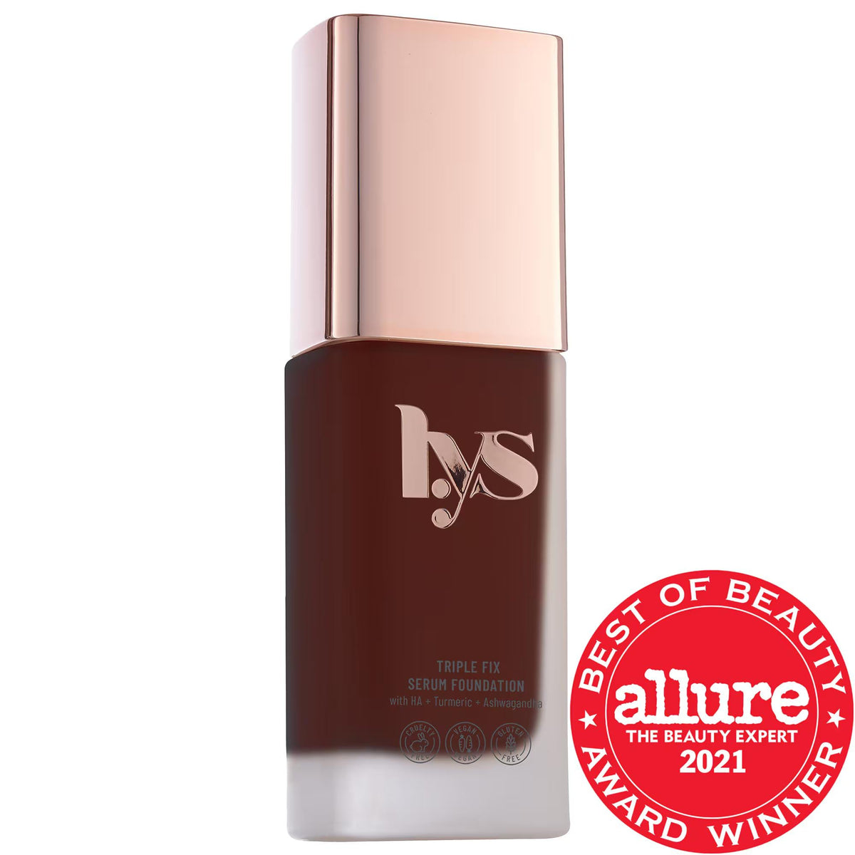 Triple Fix Serum Foundation: Clean, Vegan Makeup with Hyaluronic Acid, Ashwagandha & Turmeric for Radiant, Light-to-Medium Coverage
