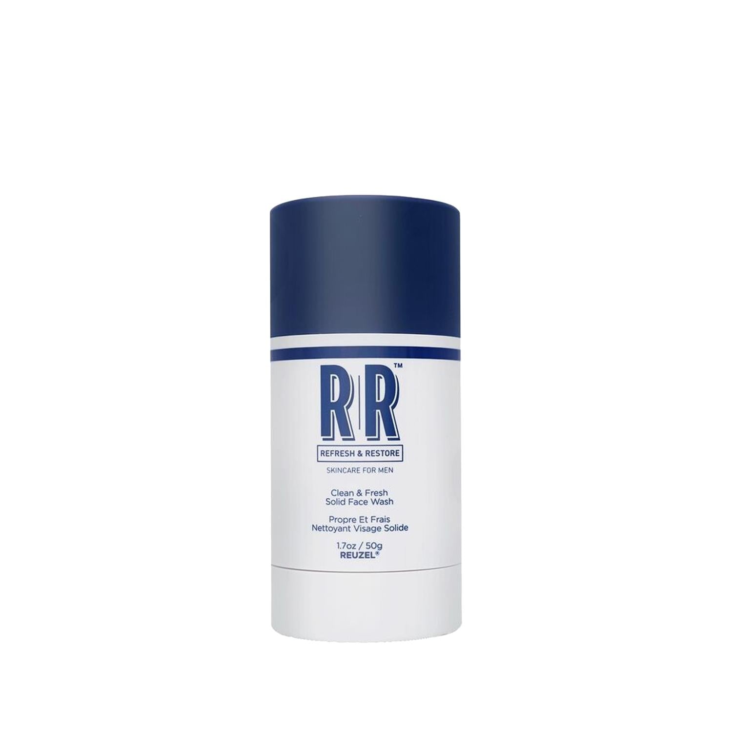Reuzel Solid Face Wash Stick - Clean & Fresh Scent, 50g - Convenient Men's Grooming Face Wash