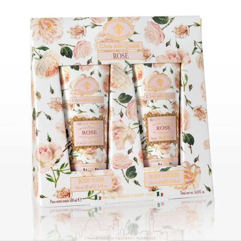 Saponificio Artigianale Fiorentino Rose Shower Gel & Body Lotion Set 2x250ml