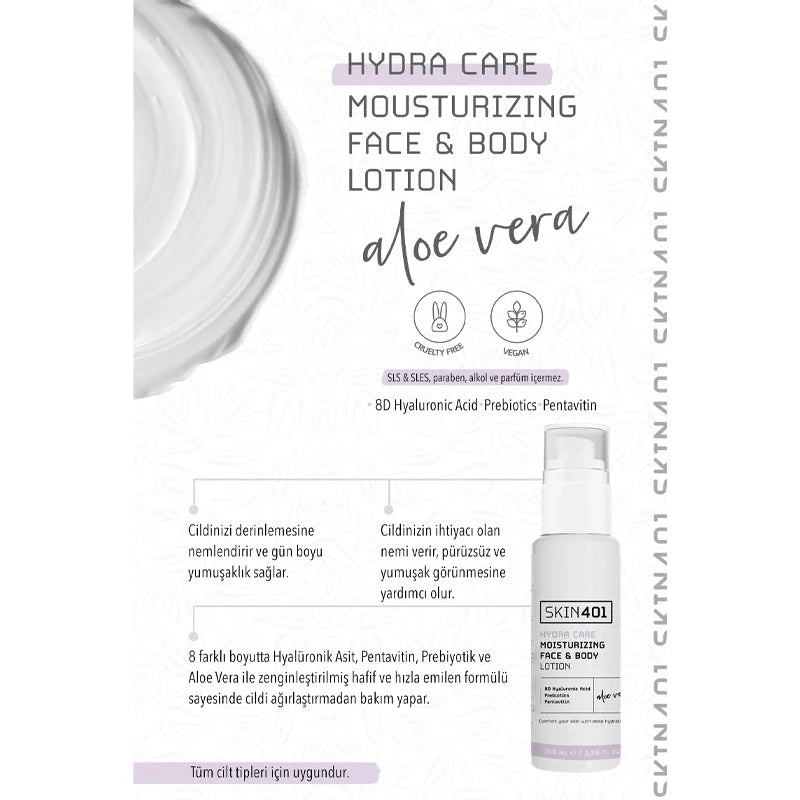 Skin401 Moisturizing Face & Body Lotion with Hyaluronic Acid 100ml