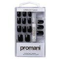 Promani Black False Nail Kit with Glue 24 Count