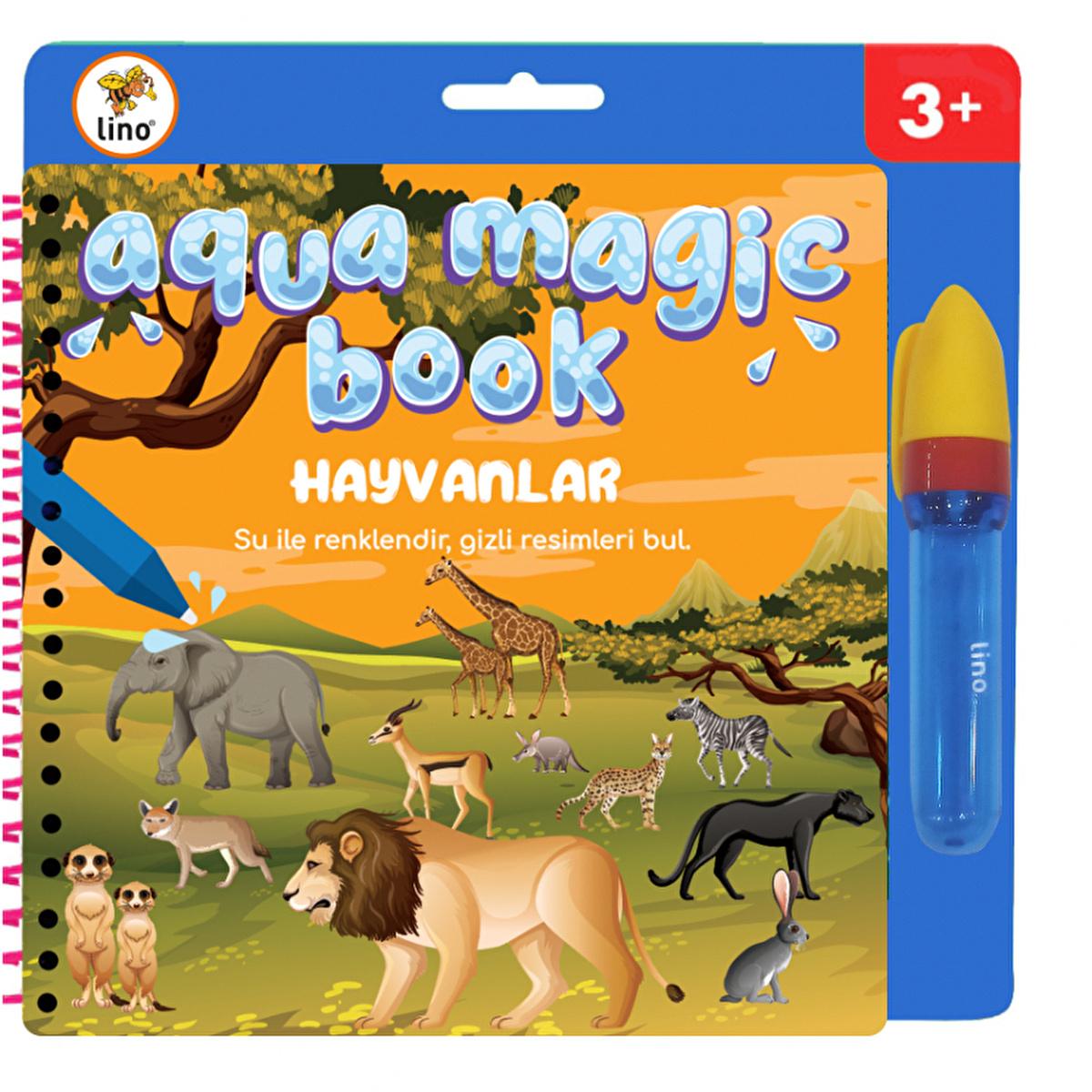 Lino Magic Painting Book: Reusable Water Coloring Book for Mess-Free Fun. Ideal Children's Art Activity, Toddler Coloring, Animals Theme