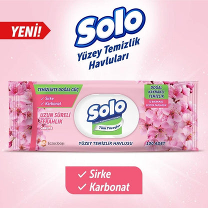 Solo Cherry Blossom Surface Cleaning Wipes 100 Count