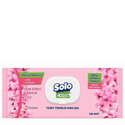 Solo Cherry Blossom Surface Cleaning Wipes 100 Count