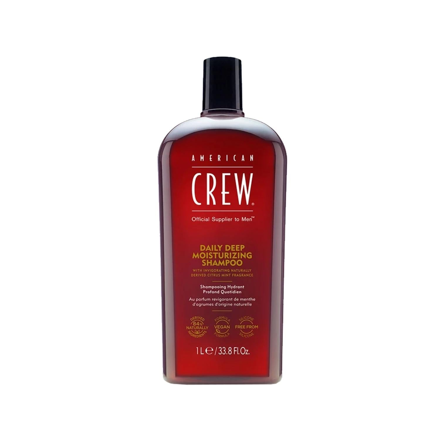 American Crew Moisturizing Shampoo - 1000ml Daily Hydrating Hair Care for Dry Damaged Hair, Men & Women