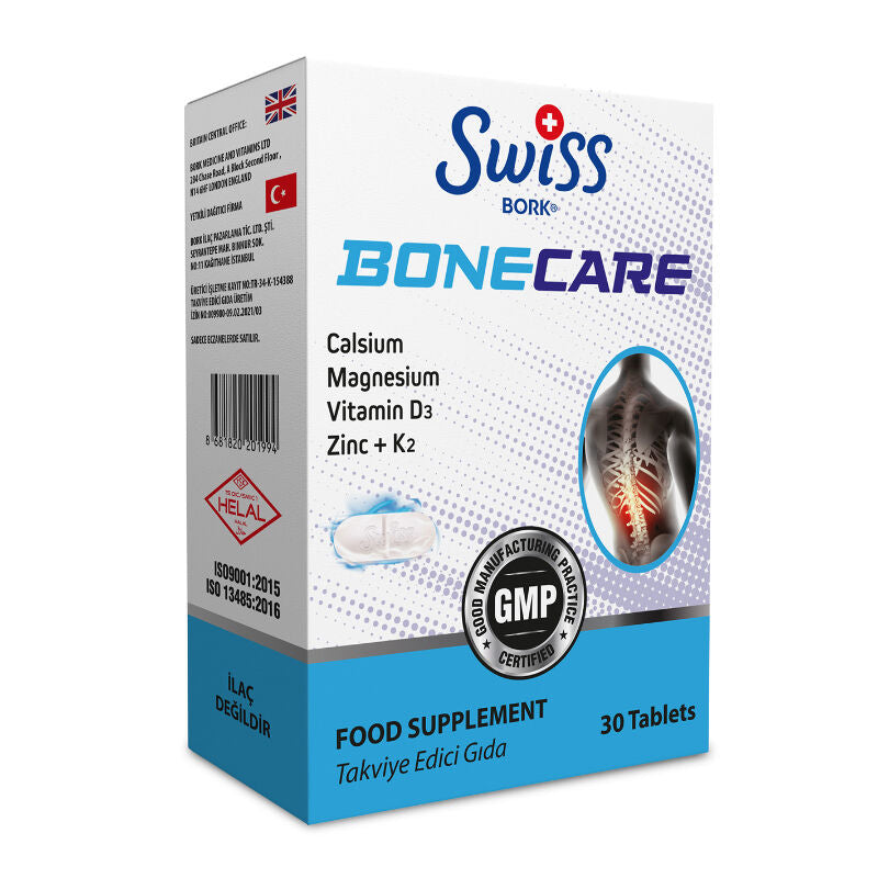 Swiss Bork Bonecare Calcium & Vitamin D3 Supplement 30 Tablets