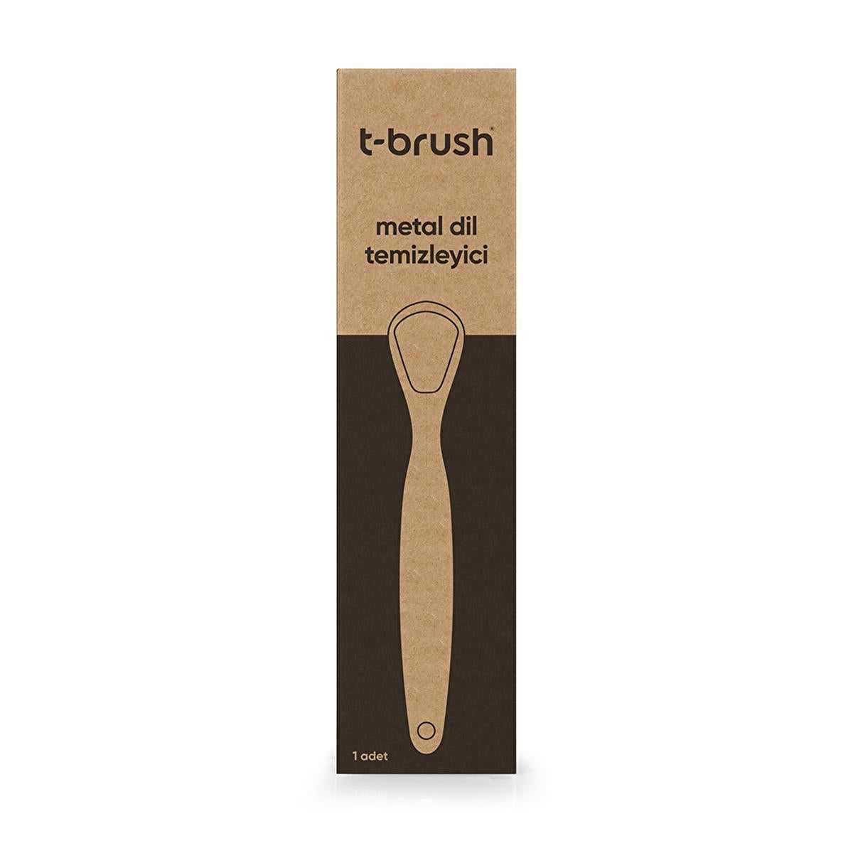 T-Brush Stainless Steel Tongue Scraper for Oral Hygiene & Fresh Breath