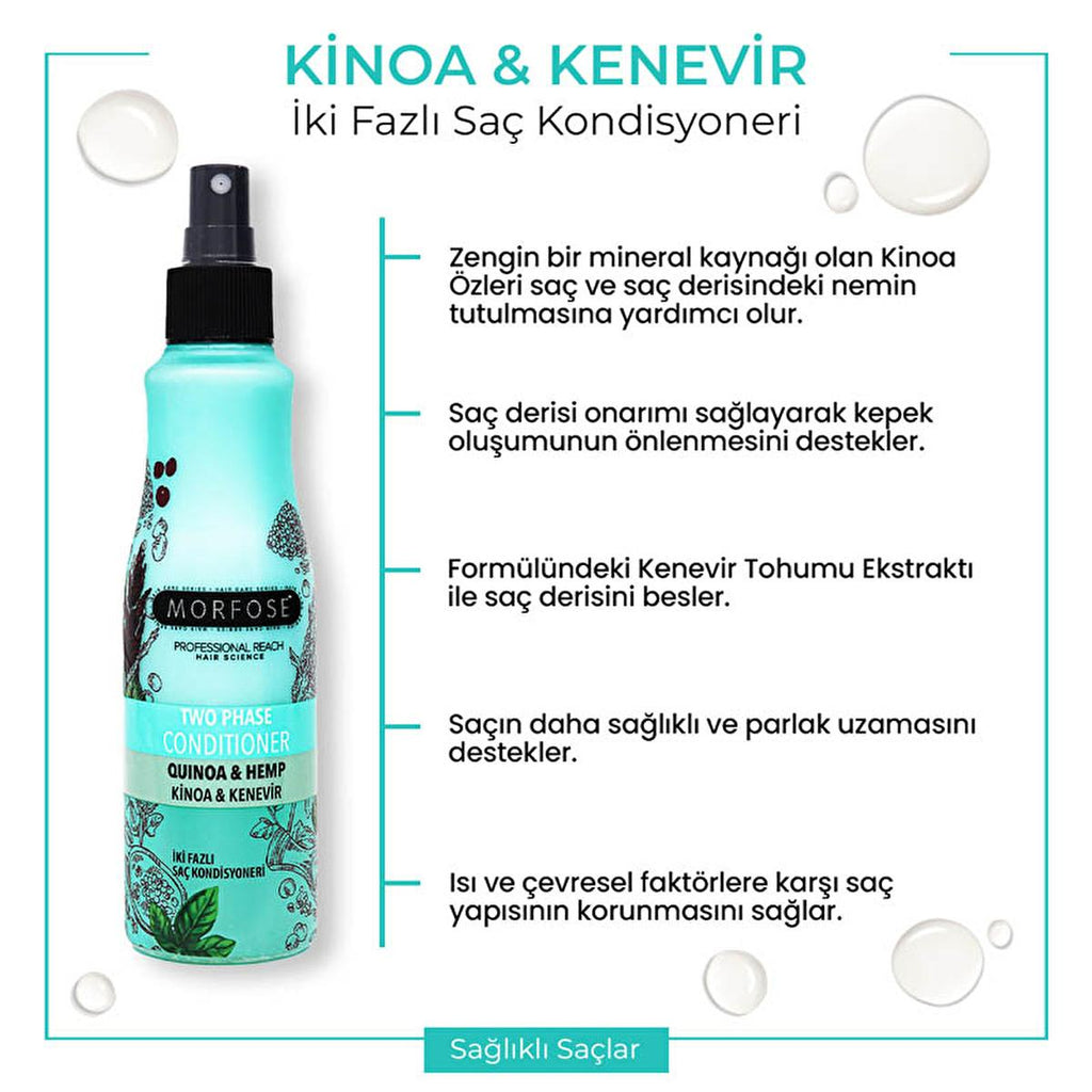 Morfose Quinoa & Hemp Leave-in Hair Serum - Nourishes & Protects Hair, 7.44 fl oz