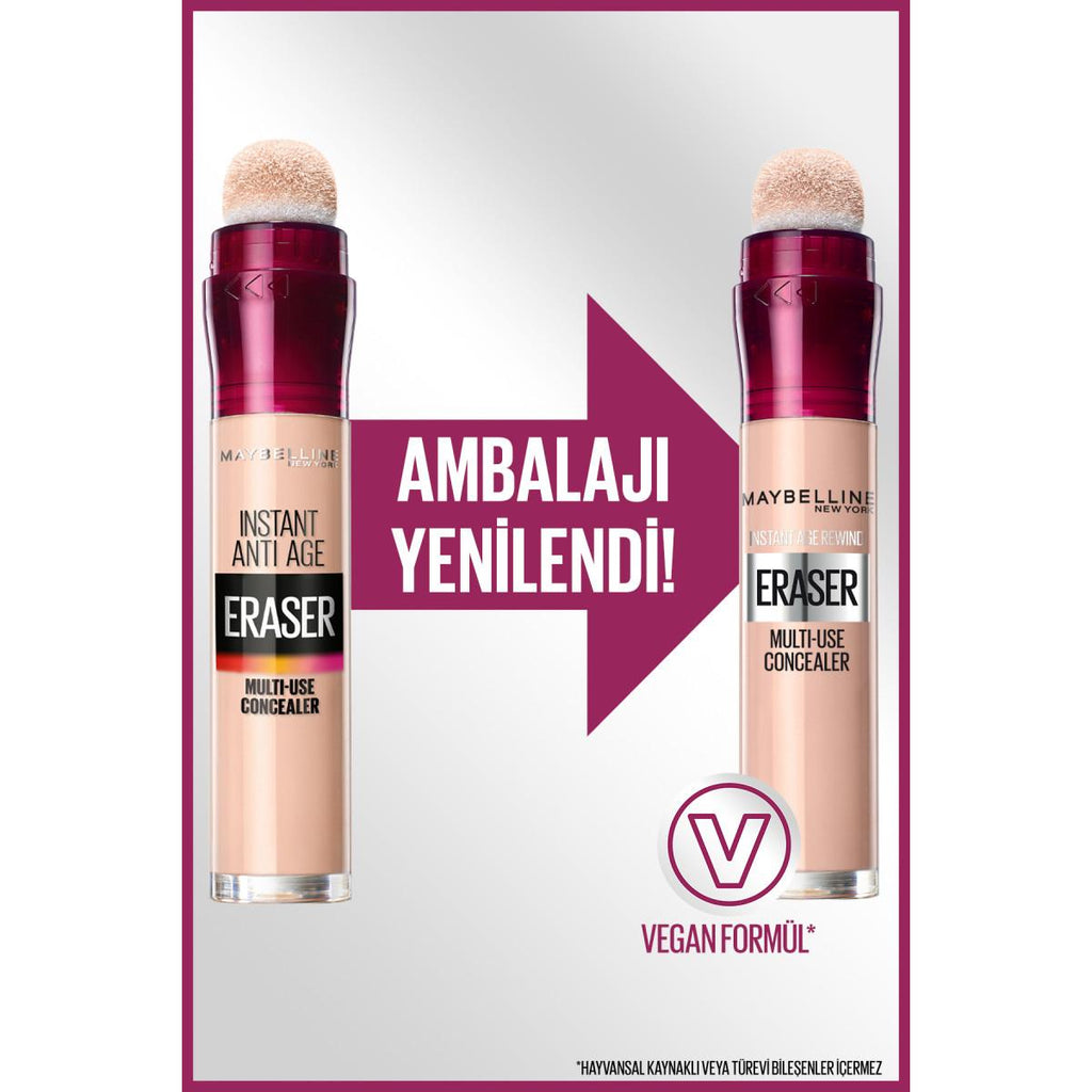 Maybelline New York Instant Anti Age Eraser Concealer - High Coverage, Anti-Aging Makeup for Flawless Complexion
