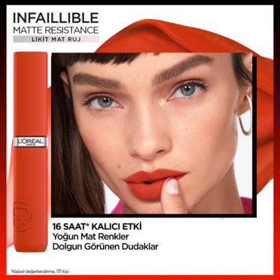 Loreal Paris Infaillible Matte Resistance Liquid Matte Lipstick - Transfer-resistant, Long-lasting, Matte Finish