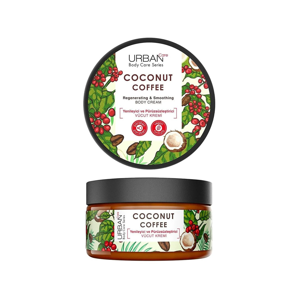 URBAN Care Coconut Coffee Body Moisturizer Cream - Nourishing, Smoothing, and Hydrating Body Care for Dry Skin