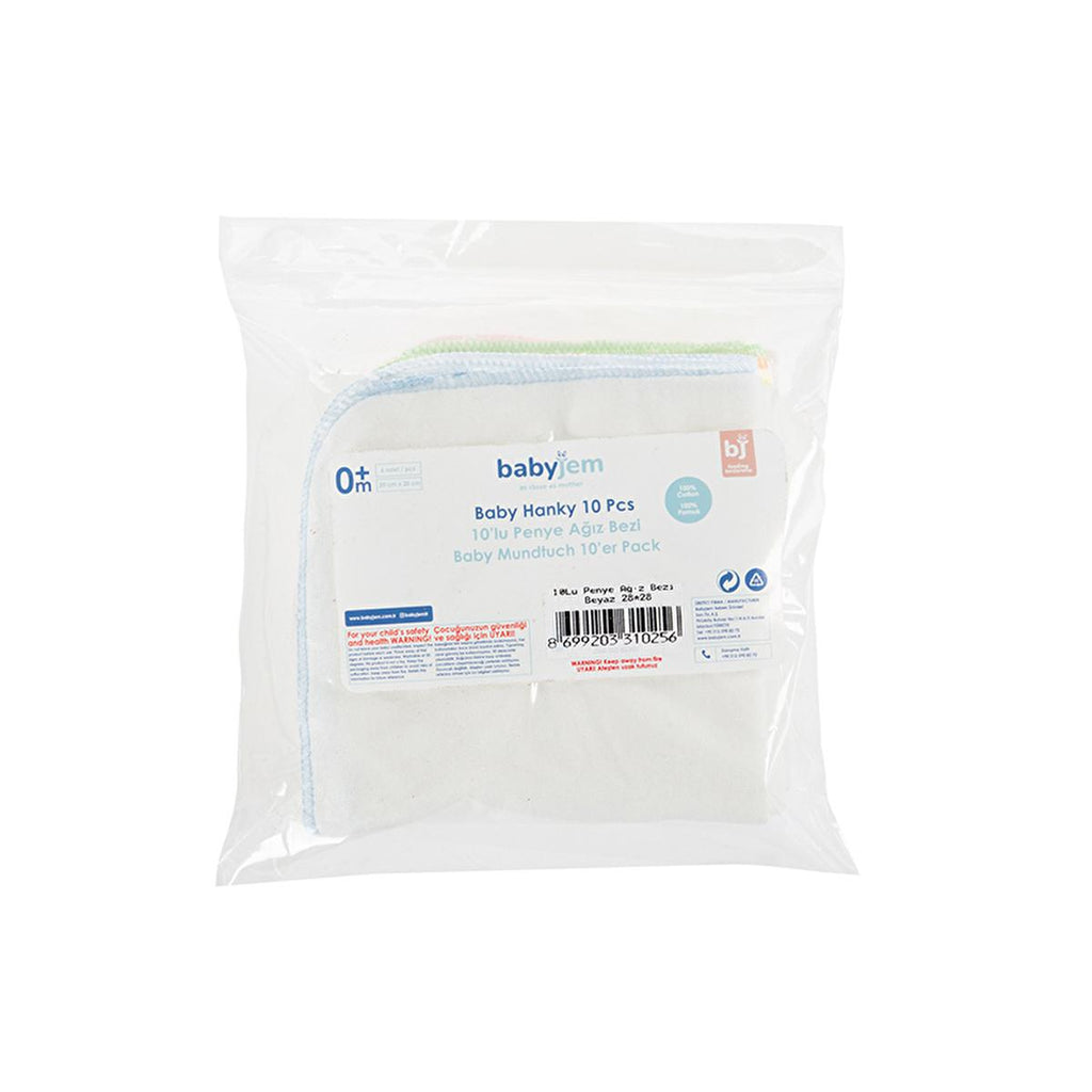 Babyjem Baby Bib - 10 Pack Soft Cotton Face Cloths for Newborns - Gentle, Absorbent, and Portable Baby Essentials