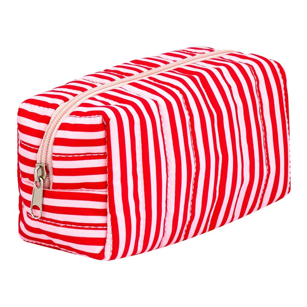 Eklips Striped Quilted Makeup Bag for Travel & Storage