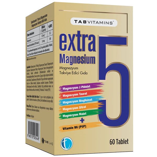 Tabvitamins Extra 5 Magnesium Supplement - 60 Capsules