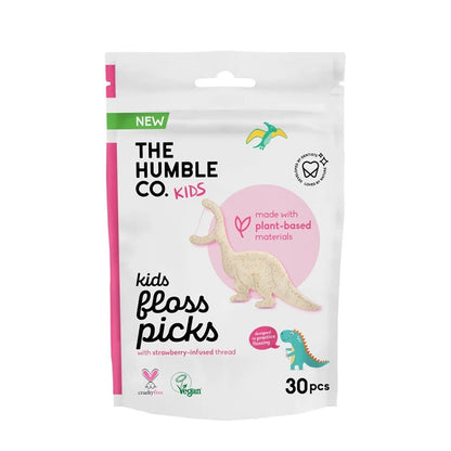 Humble Brush Kids Strawberry Floss Picks 30 Count
