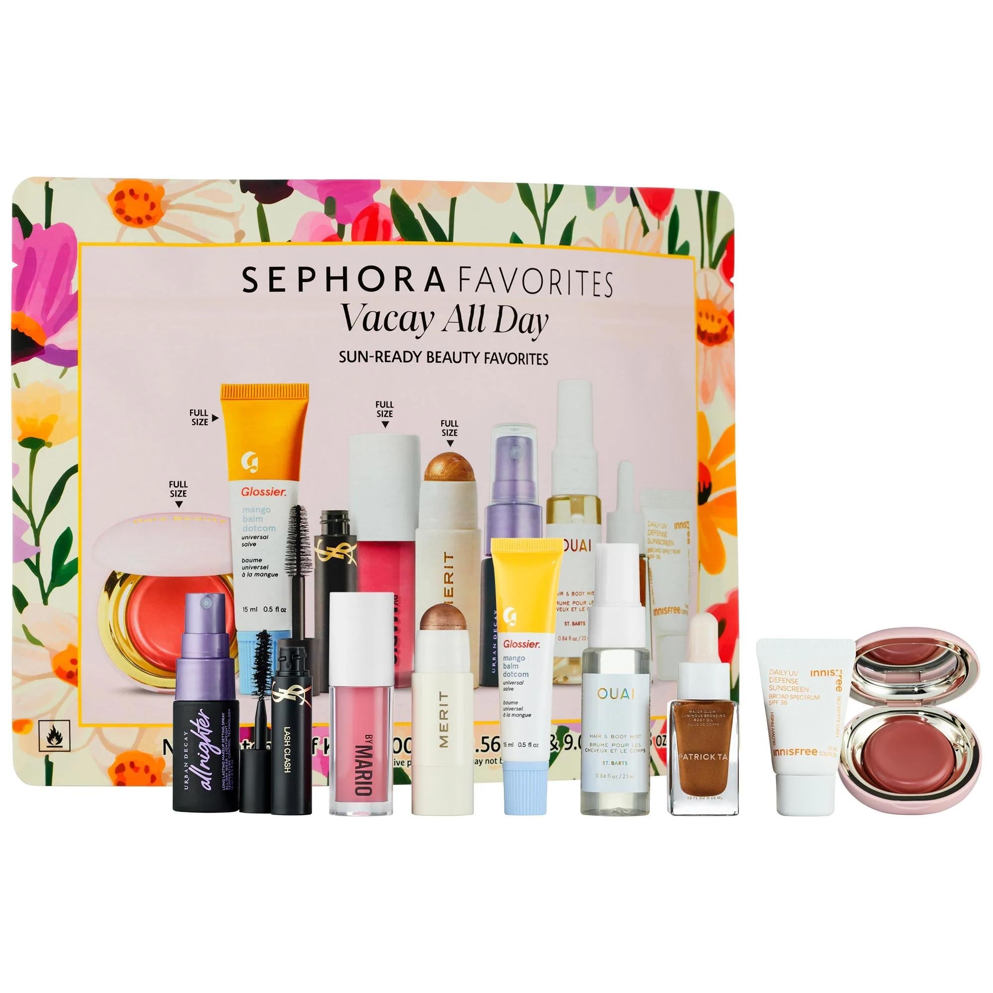 Vacay All Day Beauty: Ultimate Summer Glow Set - Selena Gomez Rare Beauty, Mario Makeup, Glossier & More. Hydrating Makeup, SPF 36 Sunscreen