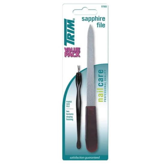 Tepe Trim 979Rl Sapphire Nail File with Cuticle Pusher Set