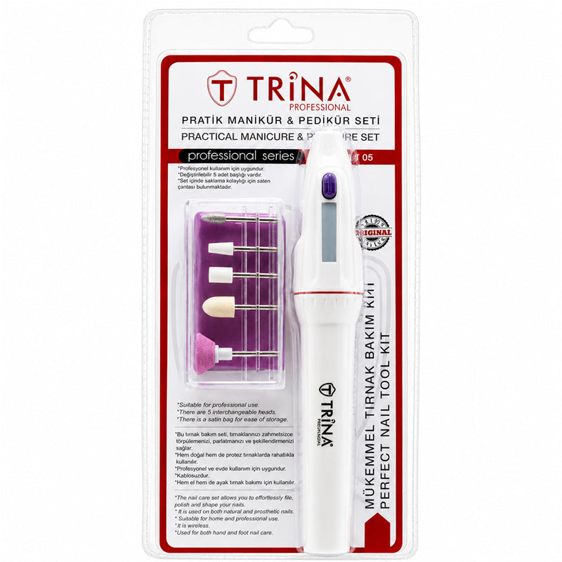 Trina Cordless Manicure & Pedicure Set with 5 Heads