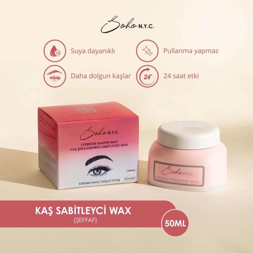 Soho N.Y.C. Clear Eyebrow Styling Wax for All-Day Hold 50 ml