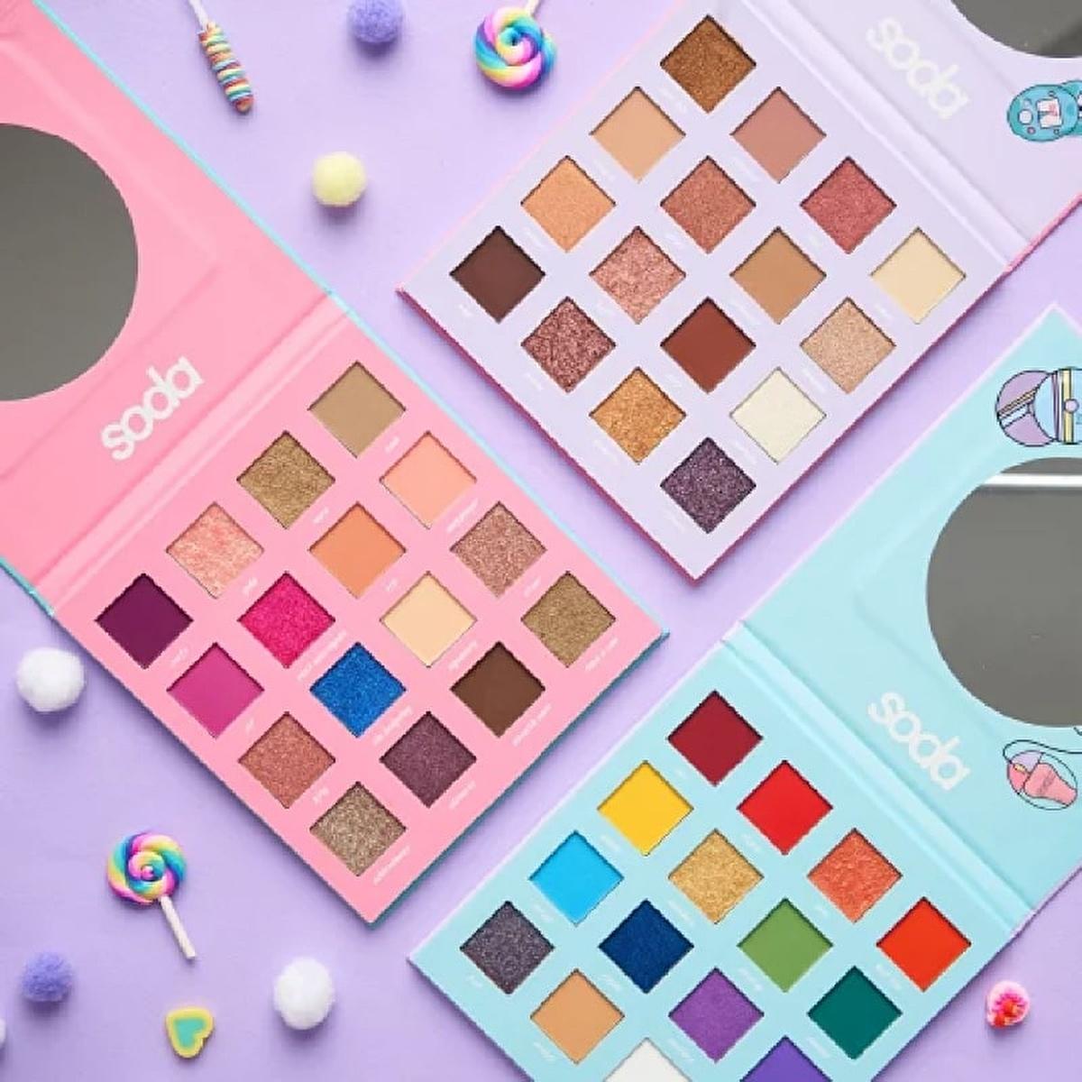 Soda Game Over Far Paleti 001 Old School - 16 Shade Eyeshadow Palette with Matte, Shimmer, Glitter Finish