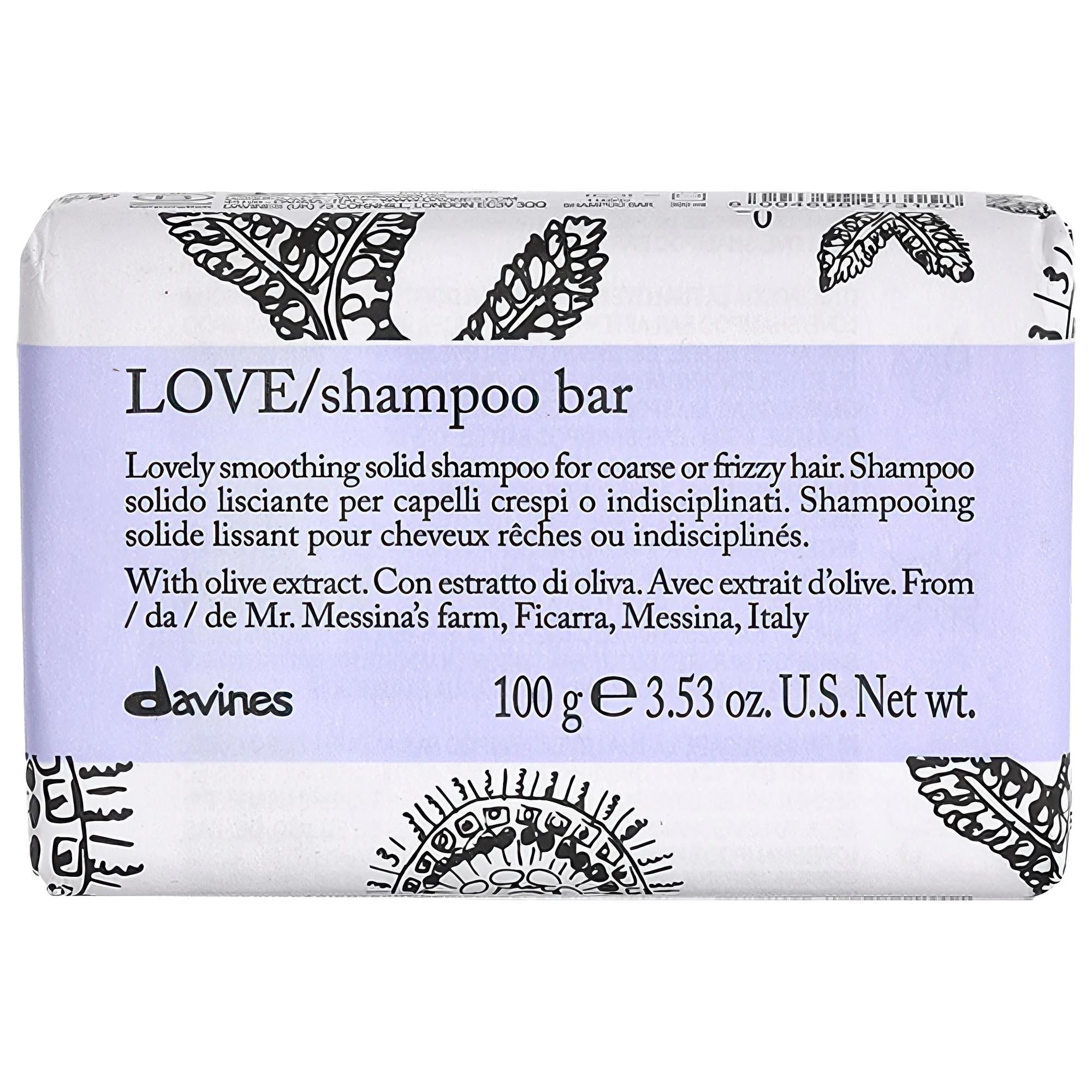 LOVE Smoothing Shampoo Bar for Frizzy Hair - Sulfate-Free, Vegan, Eco-Friendly