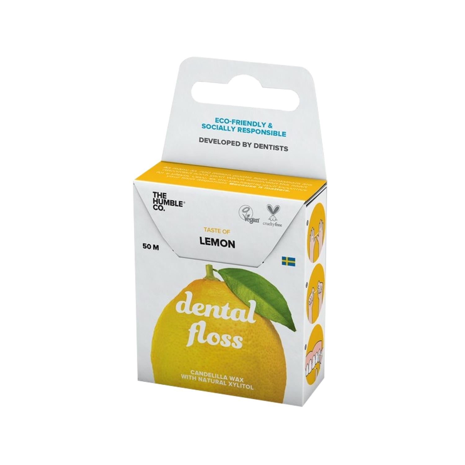 The Humble Co Lemon Flavored Dental Floss - 50m Natural Oral Hygiene for Health-Conscious Individuals
