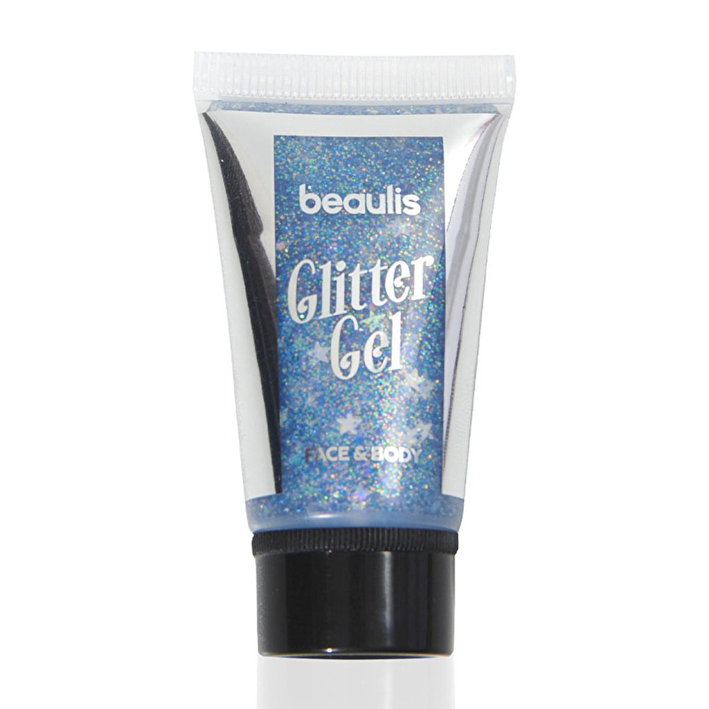 Beaulis Silver Star Glitter Gel - Face, Body Shimmer, Easy Application, Long-Lasting Sparkle - Perfect for Parties, Festivals, and Glitter Makeup