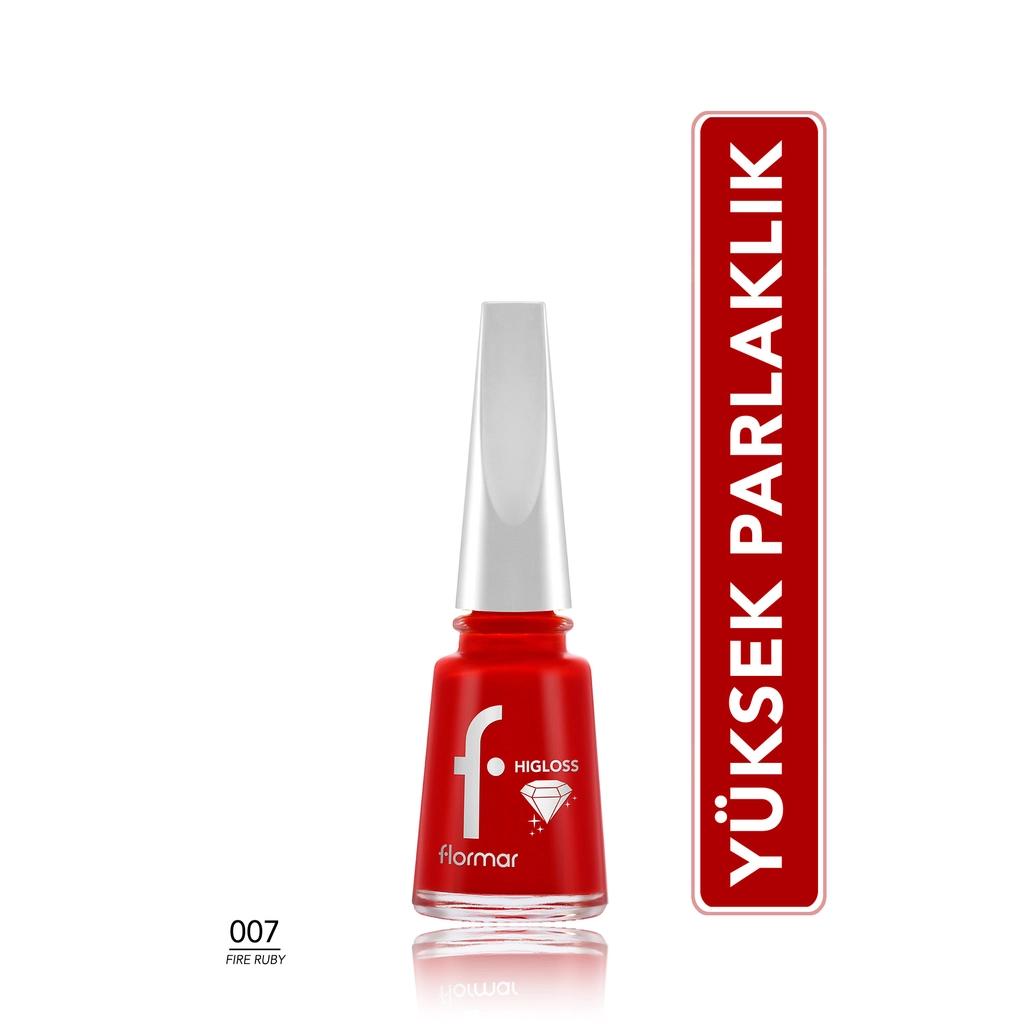 Flormar Higloss Long Lasting Gel Look Nail Polish 007 Fire Ruby