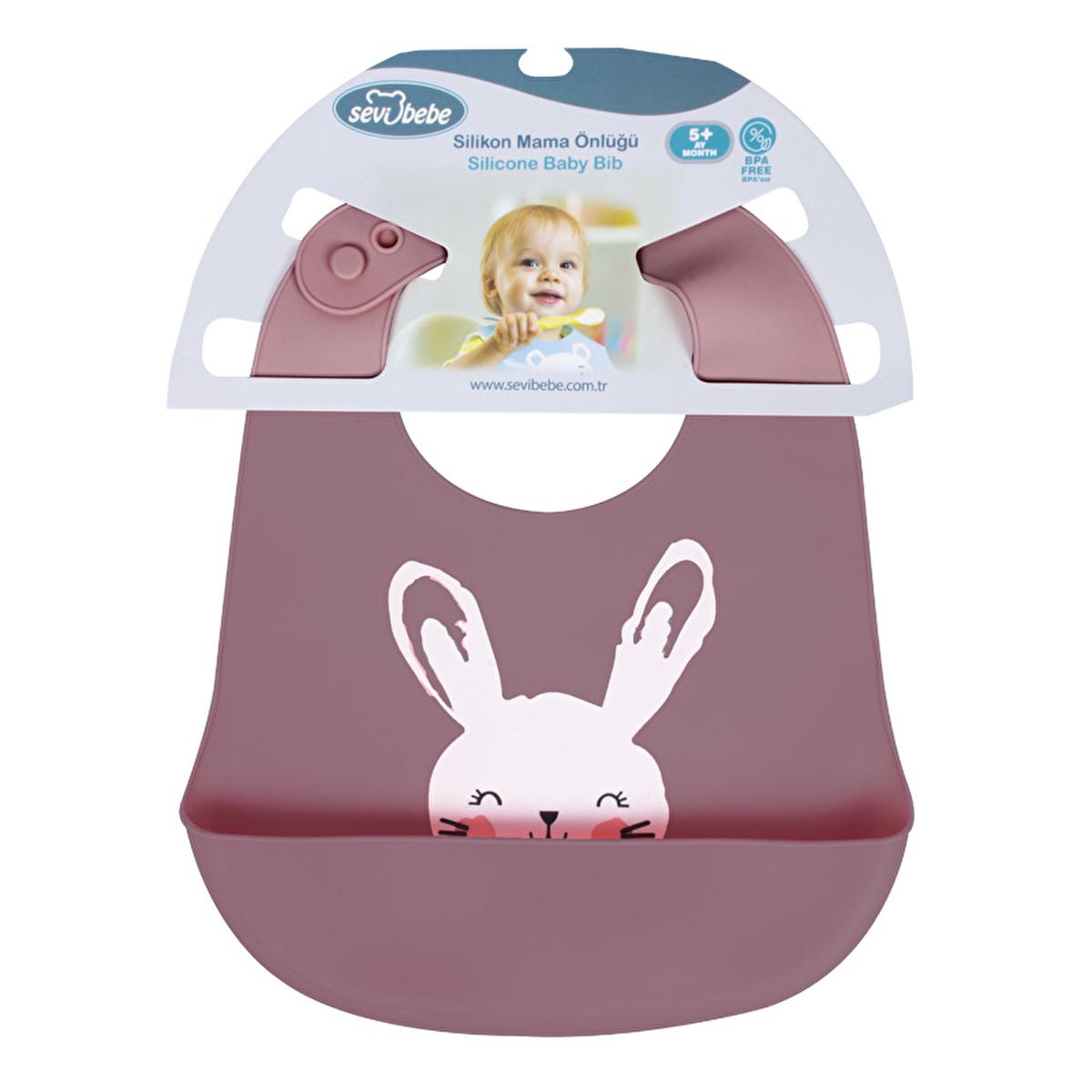 Sevi Bebe Silicone Baby Bib - Waterproof, Adjustable, and Easy to Clean for Mess-Free Mealtime