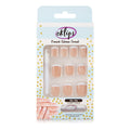 Eklips French Beige Short Square False Nails - Salon Quality Press On Nails for Easy DIY Manicure
