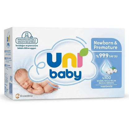 Uni Baby Newborn & Premature Wipes for Sensitive Skin 3x40