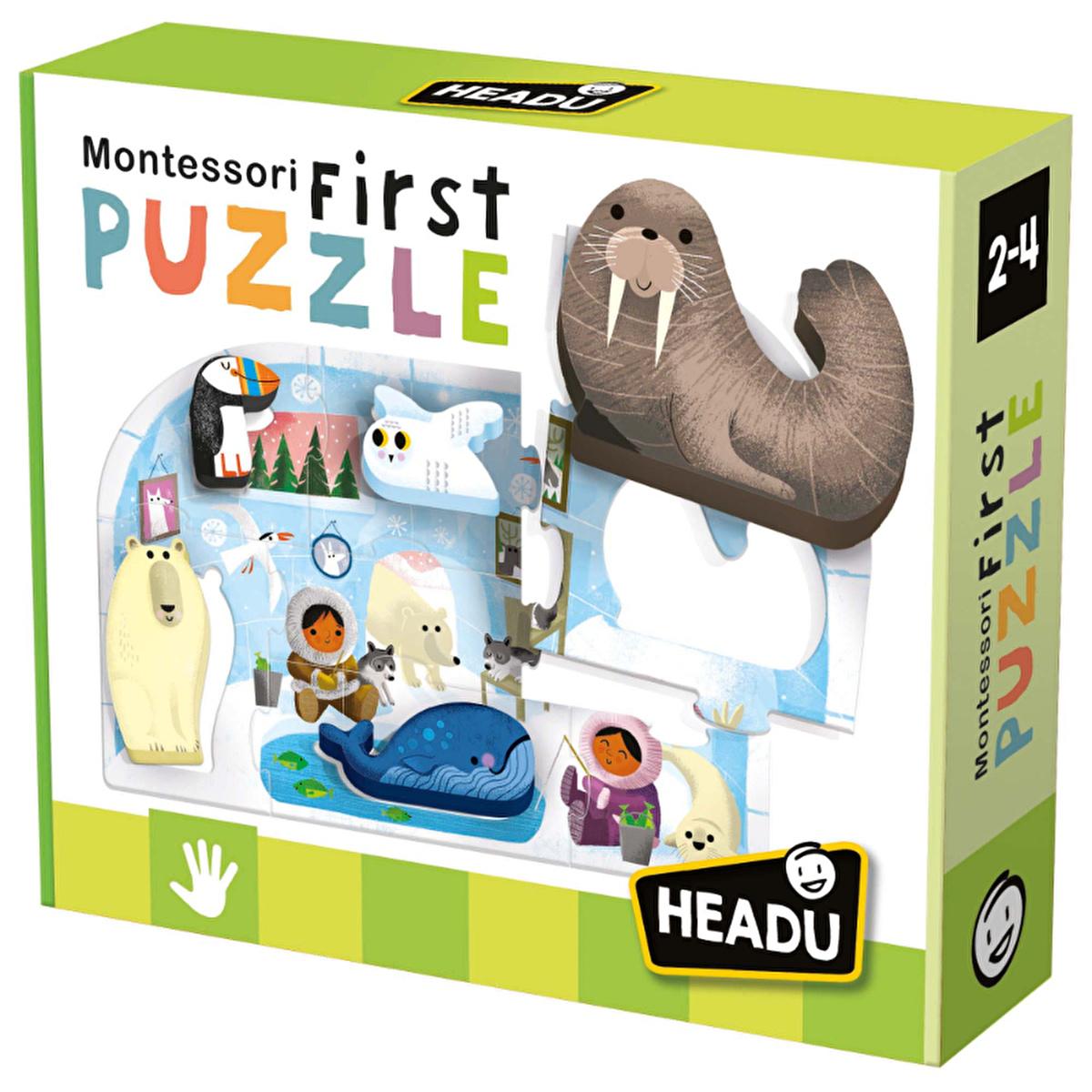 Headu Montessori Educational Puzzle for Toddlers - Wooden Farm Animal Shapes for Cognitive Development (2-4 Years)