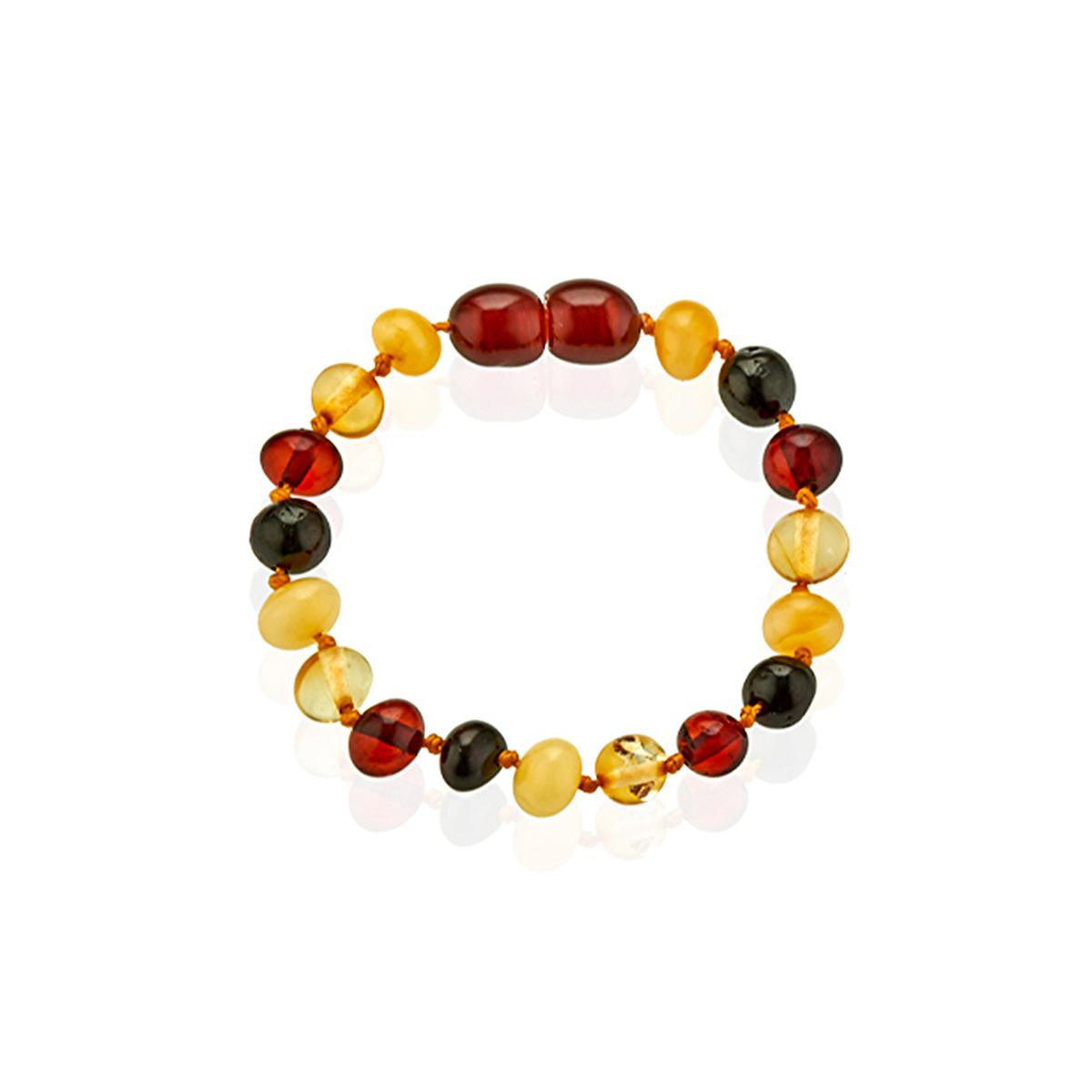 Babyjem Amber Teething Bracelet for Babies - Natural Pain Relief, Individually Knotted Amber Stones