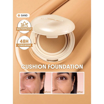 Sheglam Lock & Go Cushion Foundation for Dewy Skin Sand 15g