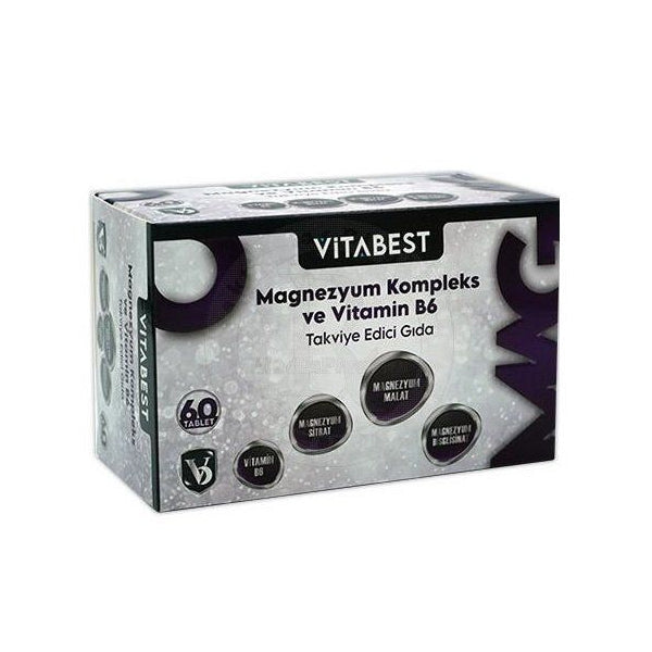 Vitabest Magnesium Complex & Vitamin B6 Support 60 Tablets