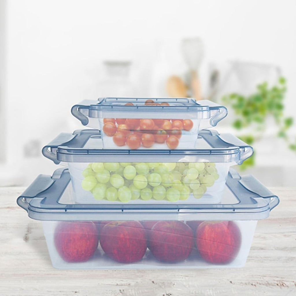 Decobella 3-Piece Airtight Storage Container Set - BPA-Free, Stackable, and Dishwasher Safe for Kitchen Organization
